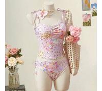 Damen-Bikini-Set mit Spaghettiträgern und Blumenmuster für Sommerurlaub und Strand, jedes Outfit für Damen, Badeanzüge und Tank Tops