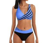 Damen Bikini Set Push Up Badeanzug High Waist,Badeanzug Mit Rock,Badeanzug Lila,Bikini Blümchenmuster,Surfer Badeanzug,Bikini Für Frauen