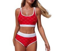 Damen Bikini Set Sexy String Bikinis Badeanzüg Zweiteiliger Triangel Mit Ring Badebekleidun Verstellbare Bademode Unterteil Seitlicher Schnürung Badeanzug Neckholder Damen S5xl