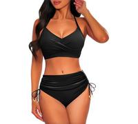 Damen Bikini Set Sexy String Bikinis Badeanzüg Zweiteiliger Triangel Mit Ring Badebekleidun Verstellbare Bademode Unterteil Seitlicher Schnürung Bikini Damen Set Trgerlos Weich Und Bequem