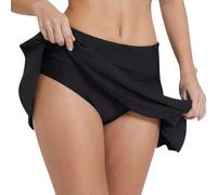 Damen Bikinirock Baderock mit Innenslip Sportrock Bikinihose Schwimmrock Strandrock Mädchen Hoche Taille Baderock Mini Bikinihose Strand Rock Badeshorts Bauchweg Bikini Rock Badebekleidung (Black, M)