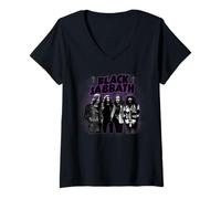 Damen Black Sabbath Offizielles Masters Of Reality Foto T-Shirt mit V-Ausschnitt