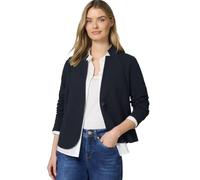 Jerseyblazer STREET ONE, Damen, Gr. 34, shadowed navy, Web, Obermaterial: 71% Polyester, 26% Viskose, 3% Elasthan, unifarben, tailliert hüftbedeckend, tiefer V-Ausschnitt, abgesteppte Kante, Blazer, m