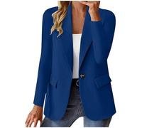Damen Blazer Elegant Jacke Festlich Tailliert Blazerjacke Knöpfen Solide Trenchcoat Regular Fit Kurzblazer Offene Vorderseite Sakko Anzug Reverskragen Geschäft Übergangsjacke