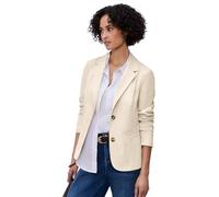 Kurzblazer STREET ONE, Damen, Gr. 42, smoke beige, Stoff, Obermaterial: 100% Polyester; Futter: 100% Polyester, unifarben, normal normal, V-Ausschnitt, abgesteppt, Blazer Kurzblazer, mit Reverskragen 