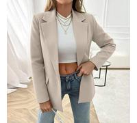 Damen Blazer Jacke mit durchgehendem Knopfdetail und Langarm in Unifarbe
