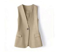 Damen Blazer Jacke, Neuer Herbst Revers Weste Jacke, einfarbig minimalistisch Casual, Damen umkehrbarer einfarbiger gefütterter Weste, Herbstbekleidun