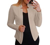 Damen Blazer Kurz - Kurzblazer Damen Festlich Stehkragen Open Front
