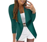 Damen Blazer Leichte Slim Fit Langarm Offene Strickjacke Jacken Casual Stehkragen Arbeit Büro Blazer Anzug, Zkldgd-a15-a-green, Klein