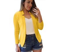 Damen Blazer Sportlich Elegant, Jackett Damen Frühling Sweatblazer, Einfarbig Slim Fit Open Front Blaser Jacke Kurzblazer Damen Festlich Modische Vintage Frühlingsjacke Damen Blazer Große Größen