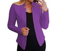 Damen Blazer Sportlich Elegant, Jackett Frühling Casual Sweatblazer Damen, Open Front Einfarbig Slim Fit Blaser Jacke Business Outfit Damen Classic Einfach Büro Outfit Damen Blazer Frühjahr