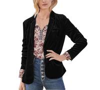Damen Blazer Velvet Langarm Umlegekragen Samt Anzüge Knopfleiste Front Mantel Elegante Blazerjacke Frauen Samt-Blazer Für Damen Arbeit Jacke Weihnachten Outwear Lässig Herbstjacke Frühling