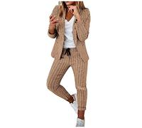 Damen Blazer Zweiteiler Fashion Leopard Blumendruck Anzug Set Langarm Anzugjacke mit Revers + Hose mit elastischer Taille und hoher Taille Business Casual Anzug Partykleidung Geschenke für Frauen