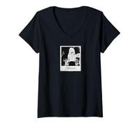 Damen Blondie Black and White Polaroid Photo Vintage Band T-Shirt mit V-Ausschnitt