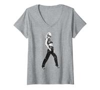 Damen Blondie Debbie Harry New Wave Herz aus Glas Allan Ballard T-Shirt mit V-Ausschnitt