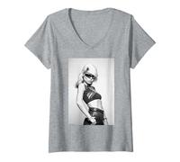 Damen Blondie Debbie Harry New Wave Nenn Mich Allan Ballard T-Shirt mit V-Ausschnitt