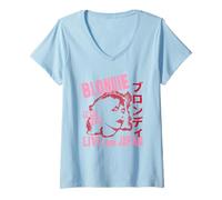 Damen Blondie Live from Japan Flyer Vintage Band T-Shirt mit V-Ausschnitt