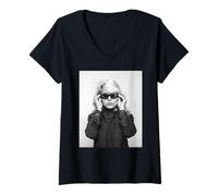 Damen Blondie New Wave Debbie Harry Pop Sänger von Allan Ballard T-Shirt mit V-Ausschnitt