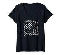 Damen Blondie New York City Zig Zag Pattern Vintage Band T-Shirt mit V-Ausschnitt