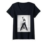 Damen Blondie Sänger Parallel Lines Era Debbie Harry Allan Ballard T-Shirt mit V-Ausschnitt