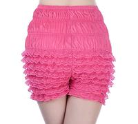 Damen Bloomers Vintage,Pumphose Damen Karneval Rüschen Shorts Unterhose Renaissance Viktorianische Kostüm Kurze Hose 3/4 Sicherheitshose Unterwäsche mit Spitze Pettipants Leggings