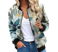 Damen Blouson Sommerjacke Lang Sommer Jacken Vintage Übergangsjacke Oversize College Blusenjacke Sportlich Dünne Bomber Fliegerjacke Frühlingsjacke Damenjacke Leichte Bunt Damenjacken Schwarz S-XXL