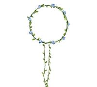 Damen Blumenkranz-Kopfschmuck, für Braut, Brautjungfer, Blumengirlande, Haarband, Stirnband, Festival, blau
