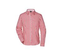 Ladies' Traditional Shirt Damen-Bluse und Herren-Hemd im klassischen Trachtenlook weiß/rot, Gr. M