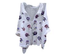 Damen Blusen Kurzarm Sommer, Leinenbluse Leinen Shirt Leinenhemd Langarm Tshirt V Ausschnitt Bluse Tunika Große Größen Oberteile Sommeroberteile Sommerblusen Leicht Unter 10 Euro Artikel