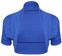 Damen Bolero Schulterjäckchen Kurze Strickjacke Kurzärmelig Elastisches Top - 40/42, Königsblau