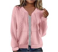 Damen Bomberjacke Blouson Pilotenjacke Leichte Jacke Langarm Rundhals Fliegerjacke Zip Outwear Mäntel Solid Outdoorjacke Elegant Übergangsjacke Sport Style für Frauen Prime of Day 2025 Angebote