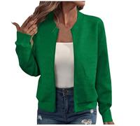 Damen Bomberjacke Blouson Pilotenjacke Leichte Jacke Langarm Rundhals Fliegerjacke Zip Outwear Mäntel Solid Outdoorjacke Elegant Übergangsjacke Sport Style für Frauen Baumwolle Wanderjacke Sommerjacke