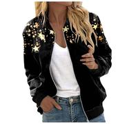 Damen Bomberjacke Party Bomberjacke Pailletten Cardigan Pailletten Bomber Jacke Glänzender Bomber Jacke Übergangsjacke Festliches Outfit mit Reißverschluss Slim Fit Winter Streetwear Top #1