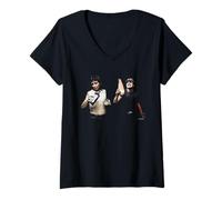Damen Bon Scott & Angus Young ACDC Trinken von Dick Barnatt T-Shirt mit V-Ausschnitt