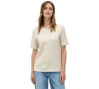 Rundhalsshirt CECIL, Damen, Gr. L (42), beige (light beige), Jersey, Obermaterial: 90% Baumwolle, 10% Polyester, unifarben, casual, normal hüftbedeckend, Rundhals, Halbarm, Shirts, mit seitlichen Knop