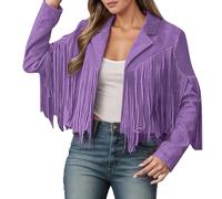 Damen Braun Jeansjacke Kurz Bikerjacke Lederjacke Reverskragen Motoradjacke Leder Cowboy Cowgirl Kostüm Disco Jacke Übergangsjacke Für Frühling Herbst Bomberjacke Streetwear Sweatjacket Xl Xxl Xxxl