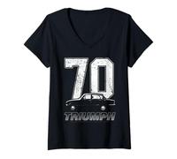 Damen British Motor Heritage Triumph Luxus-Sporttourer im Retro-Look T-Shirt mit V-Ausschnitt