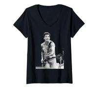 Damen Bruce Springsteen Live-Tournee mit der E Street Band „Geboren in den USA“ T-Shirt mit V-Ausschnitt