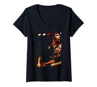 Damen Bruce Springsteen The Boss Performing Live von Simon Fowler T-Shirt mit V-Ausschnitt