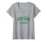 Damen Bryan Adams High School HS Dallas TX Retro T-Shirt mit V-Ausschnitt