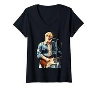 Damen Bryan Adams Waking Up The World Tour Live 1992 T-Shirt mit V-Ausschnitt