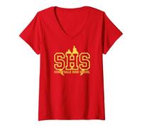 Damen Buffy the Vampire Slayer Sunnydale-Highschool-Logo T-Shirt mit V-Ausschnitt