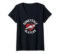Damen Buffy the Vampire Slayer Sunnydale Slayers-Logo T-Shirt mit V-Ausschnitt