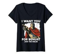 Damen Buhurt Kämpfer - Ritterturnier Tjost Hema Buhurt T-Shirt mit V-Ausschnitt
