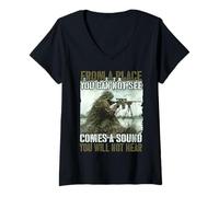 Damen Bundeswehr Scharfschützen T Ghillie Tarnanzug KSK Soldaten T-Shirt mit V-Ausschnitt