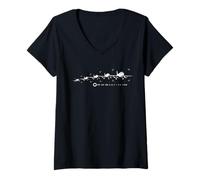 Damen Burst Mode Luftfahrt Fotografie Kamera Tee T-Shirt mit V-Ausschnitt