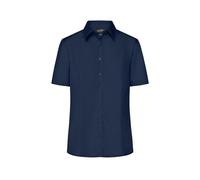 Damen Business-Bluse kurzarm "JN643" - James & Nicholson Navy S