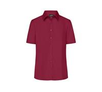 Ladies' Business Shirt Short-Sleeved Klassisches Shirt aus strapazierfähigem Mischgewebe rot/weinrot, Gr. L