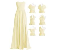 Damen Cabrio Brautjungfernkleider Infinity Multi-Way Wrap Maid of Honor Langes formelles Abendkleid, gelb, 38