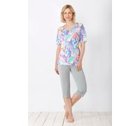 Damen Capri-Schlafanzug, Klima-Soft